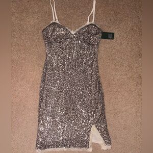 wild fable White Sequin-Trim Cami Top